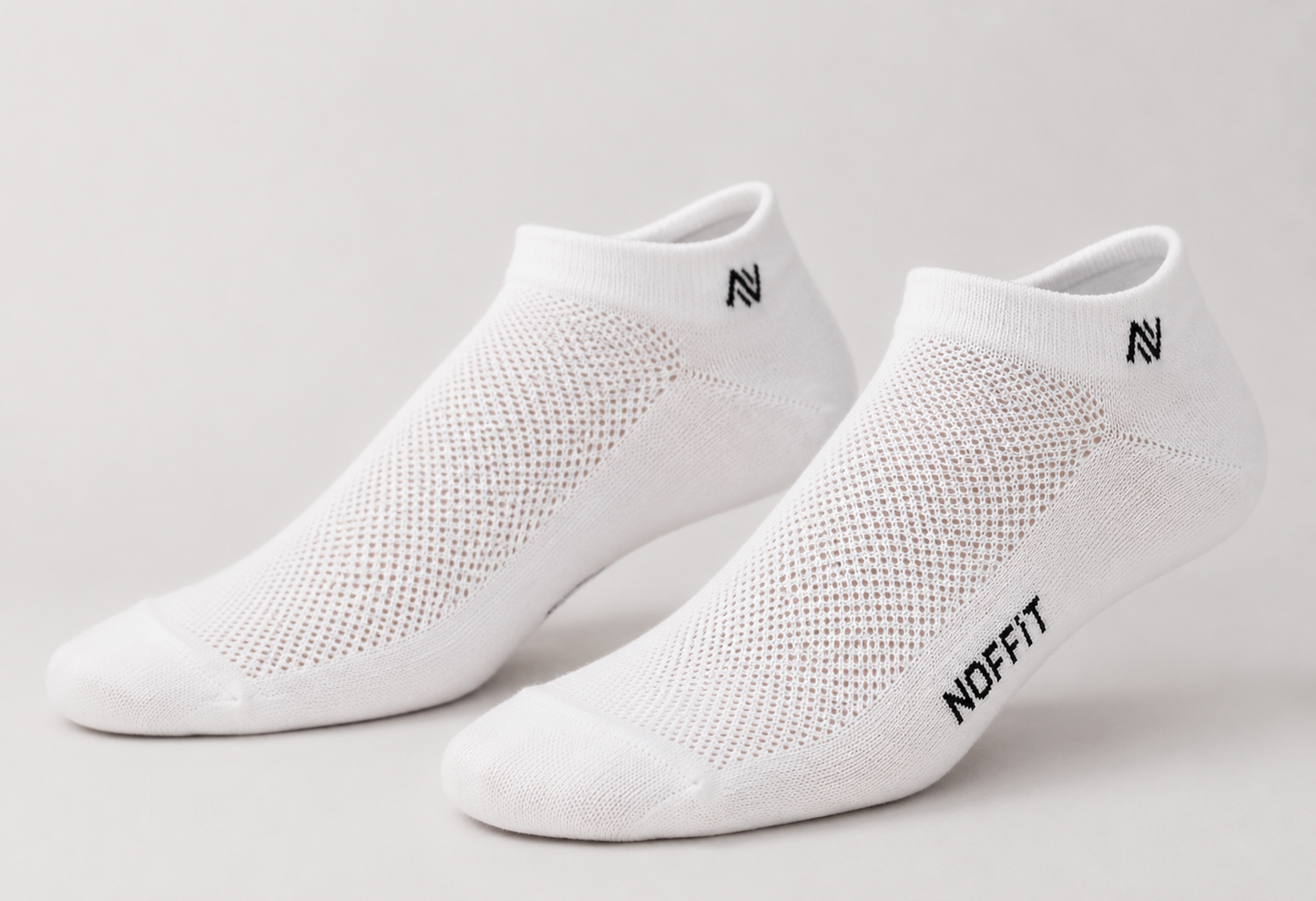 NOFFIT Breathable Mesh White Socks- Pack of 5
