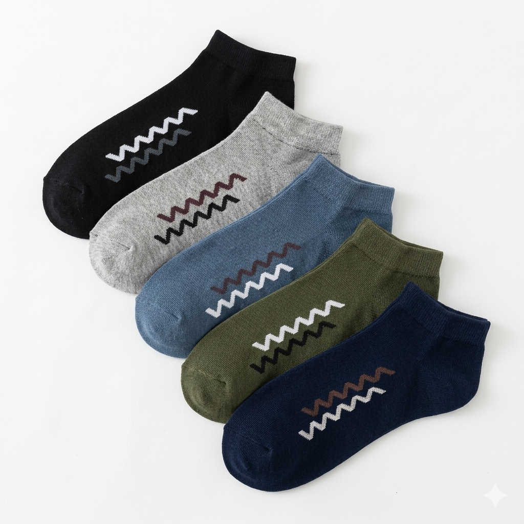 WaveLine Ankle Socks | 5 Pack