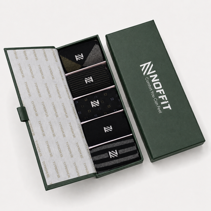 NOFFIT Black Cotton Socks -  Box of 5 Pairs