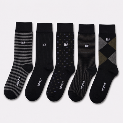NOFFIT Black Cotton Socks -  Box of 5 Pairs