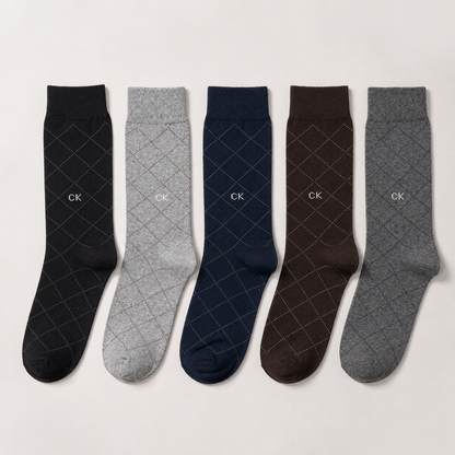 C-K Inspired Cotton Socks | 5 Pairs Box