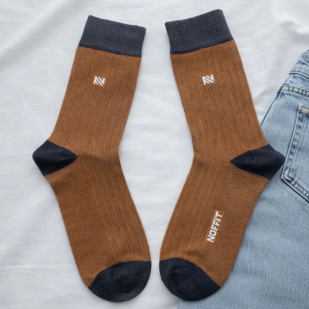 NOFFIT Classic Zigzag Cotton Sock | 5 Pairs Box | Size 39-41