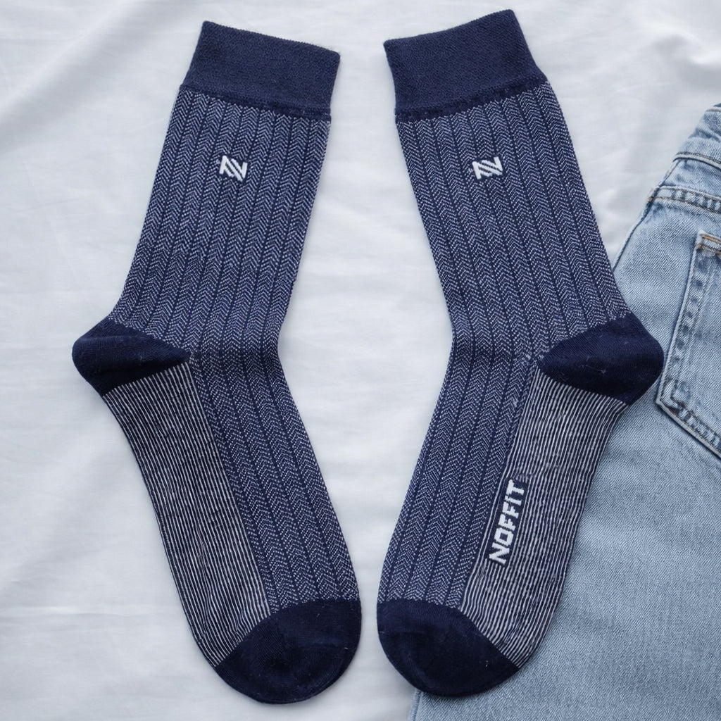 NOFFIT Classic Zigzag Cotton Sock | 5 Pairs Box | Size 39-41