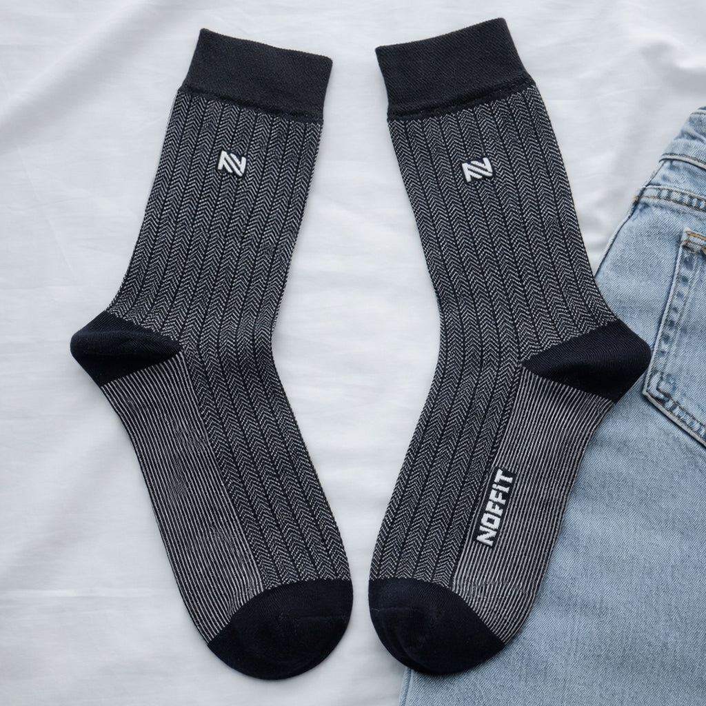 NOFFIT Classic Zigzag Cotton Sock | 5 Pairs Box | Size 39-41