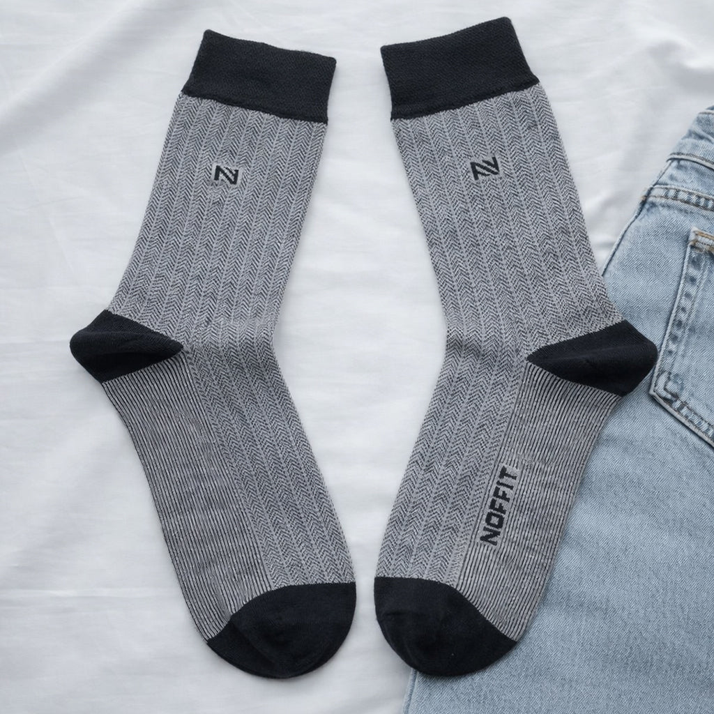 NOFFIT Classic Zigzag Cotton Sock | 5 Pairs Box | Size 39-41