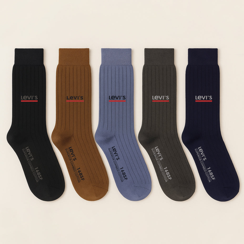 L-V-S Inspired Premium Cotton Socks | 5 Pairs Box