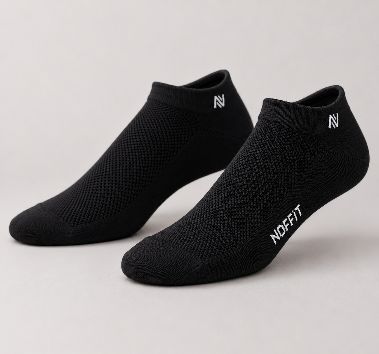NOFFIT Breathable Mesh Black Socks- Pack of 5